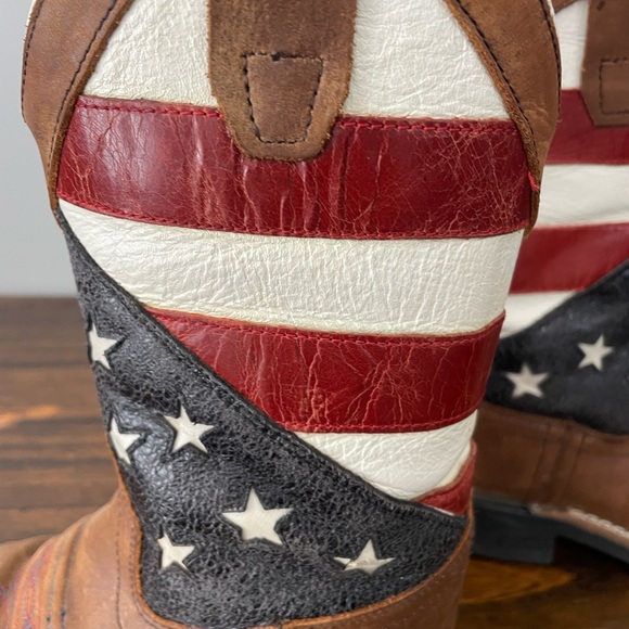 Old West, 11 little kid, American Flag square toe cowboy country western boots - Picture 7 of 12